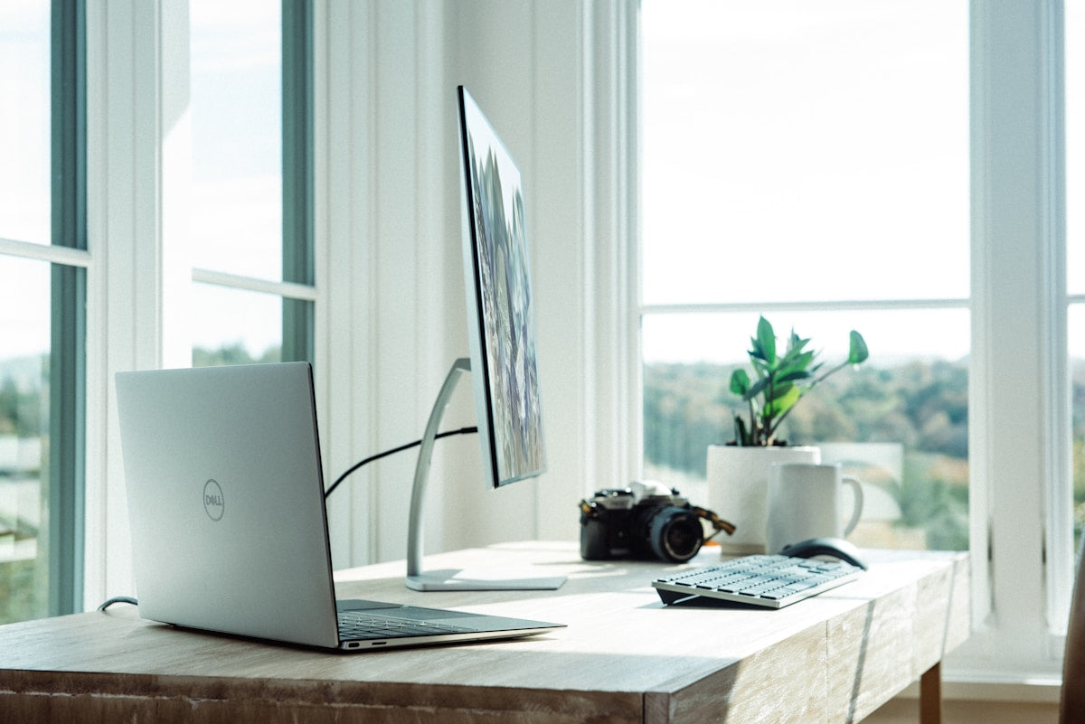 Modern tech gadgets and electronics on a clean desk