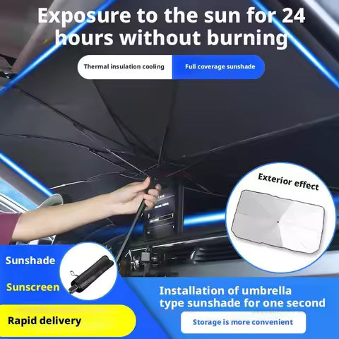 Car Windshield Sun Shade - Foldable UV and Heat Protection