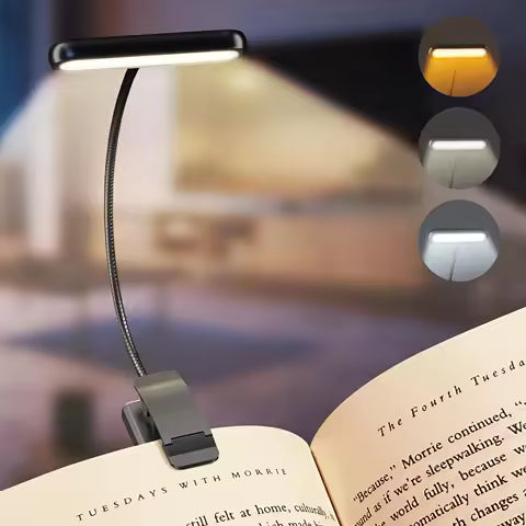 LED clip-on book reading light